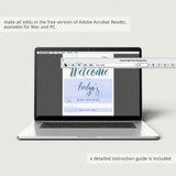 Printable Baby Shower Welcome Sign Blue Clouds