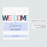 Printable Winter Baby Shower Decor with Snowflakes