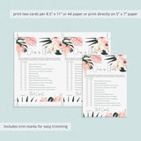 4 Botanical Bridal Shower Games Download