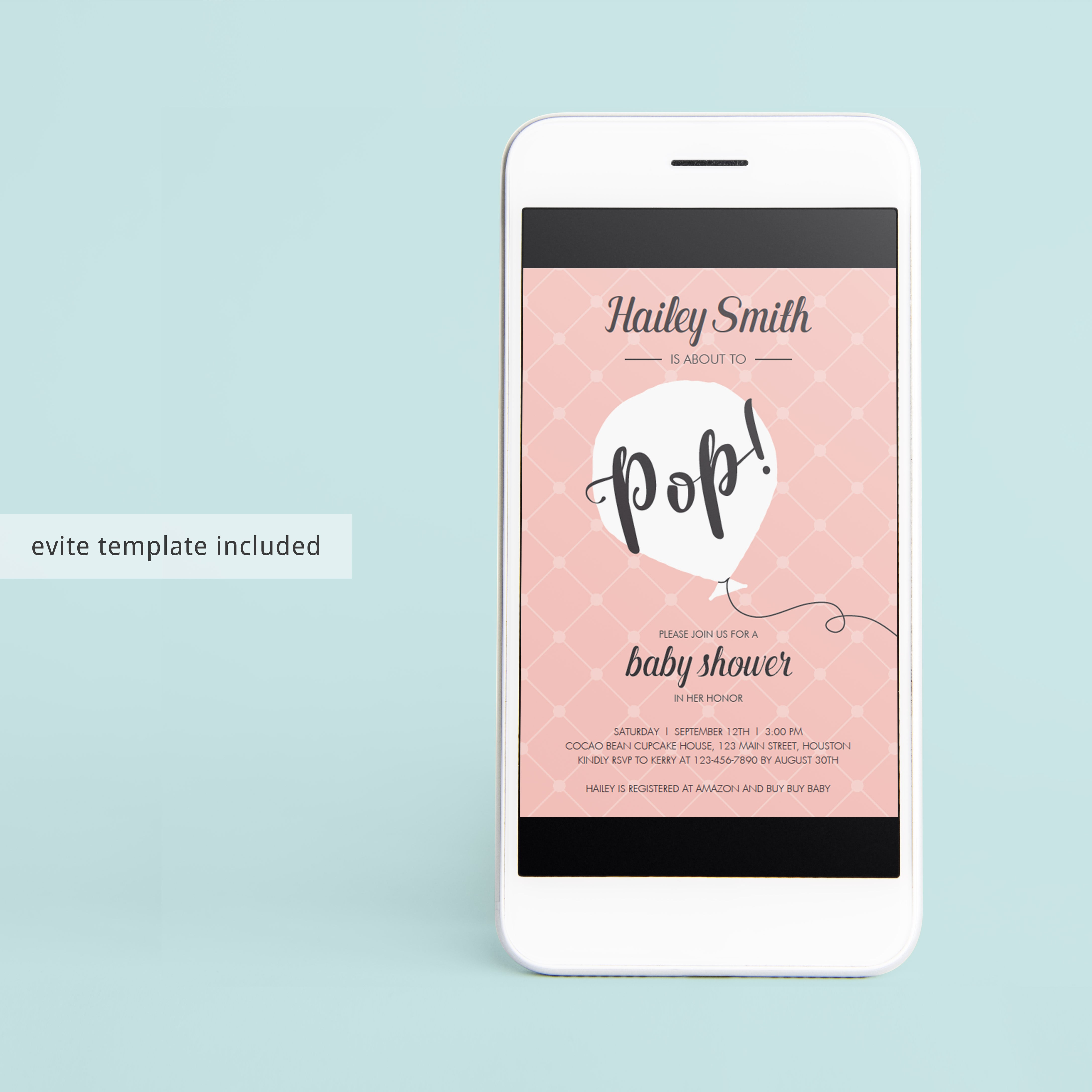 Personalized baby shower invite ready to pop by LittleSizzle