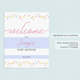 Pink, Mint and Yellow Baby Shower Decor Bundle for Girl