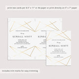 Geometric Bridal Shower Invitation Template Gold