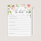 Mother's Day All About Mom Questionnaire Printable & Virtual by LittleSizzle