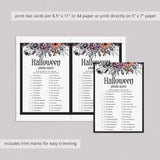 Floral Halloween Ladies Night Games Bundle Printable