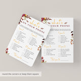 Bohemian Bridal Party Game What's On Your Phone