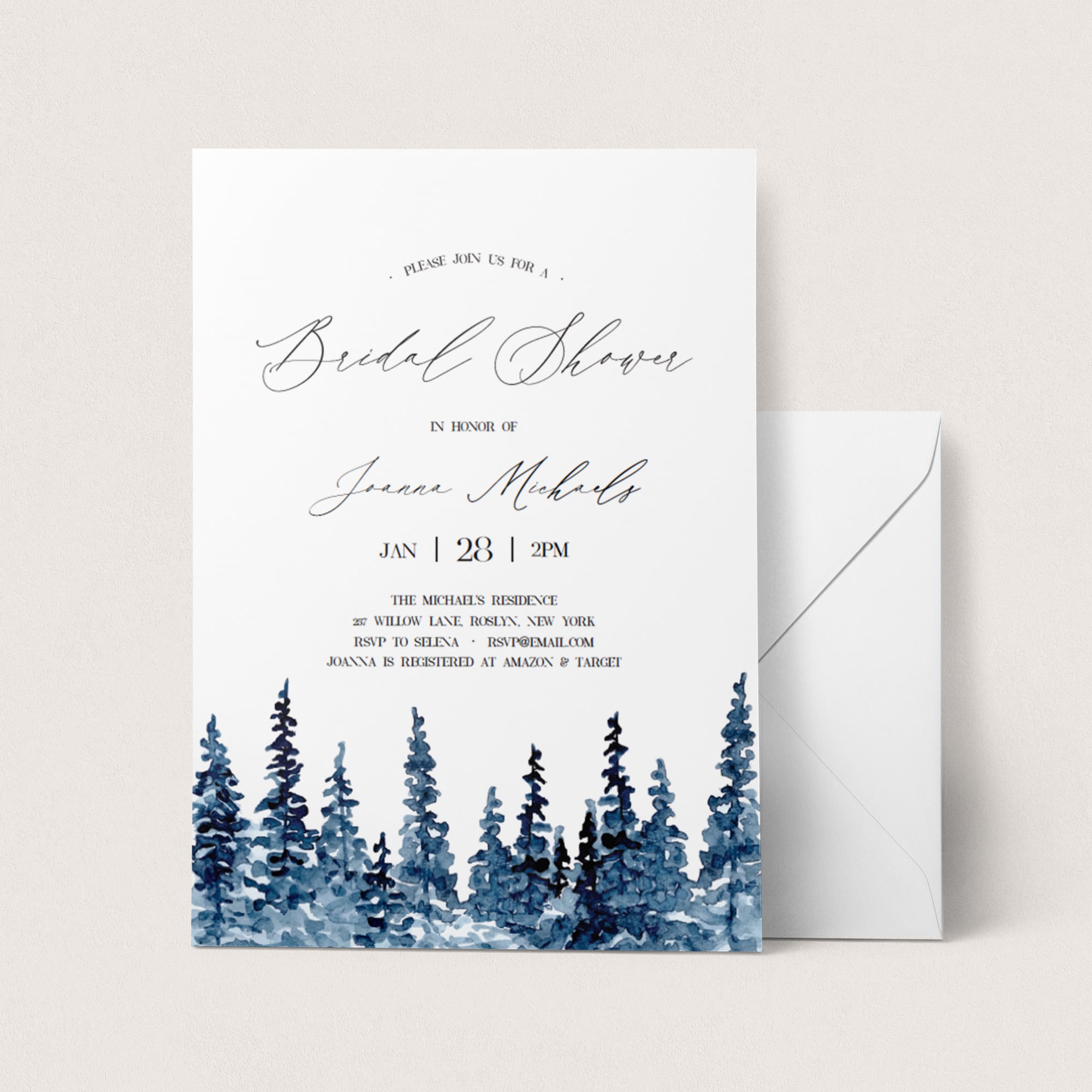 Winter bridal shower invitation template by LittleSizzle
