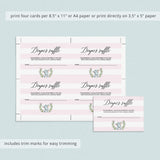 Editable diaper raffle tickets for girl baby shower by LittleSizzle