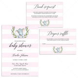 Pink Elephant baby shower invitation templates by LittleSizzle