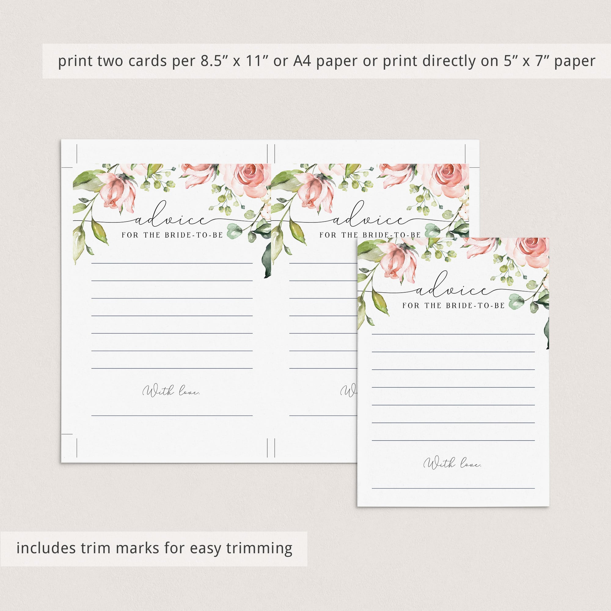 blush wedding shower keepsakes diy