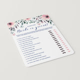 Bride or Groom Bridal Shower Games Cards Template