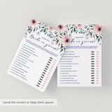 Bride or Groom Bridal Shower Games Cards Template
