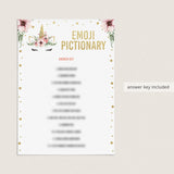 Instant download emoji game for unicorn theme baby party by LittleSizzle