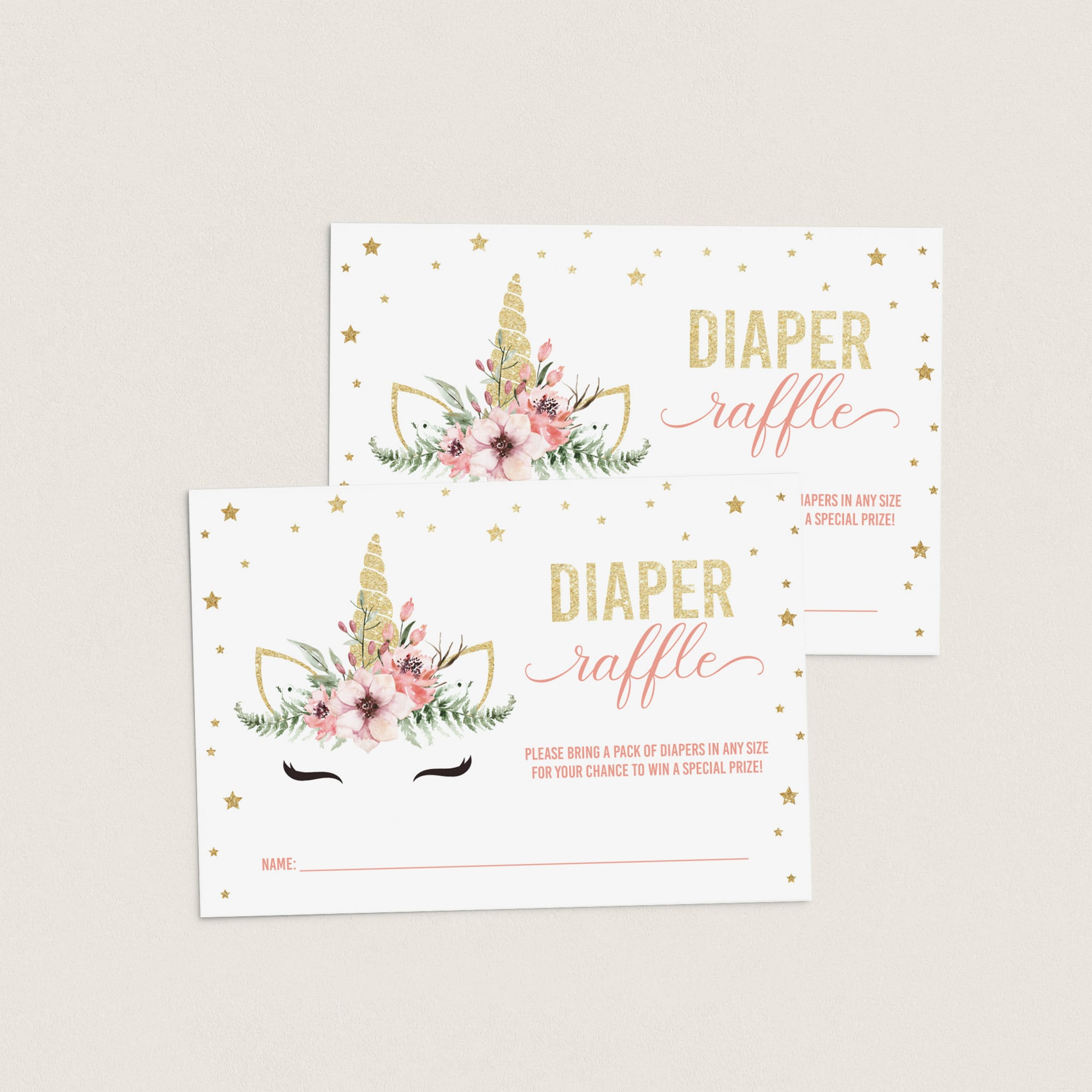Unicorn diaper raffle ticket by LittleSizzle