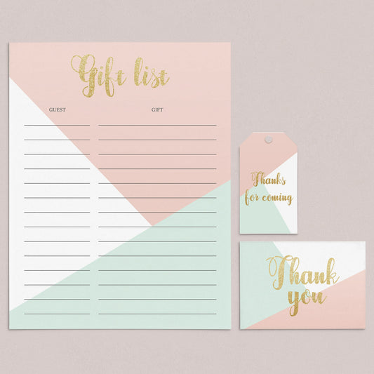 Pink and Gold Party Cards & Tags