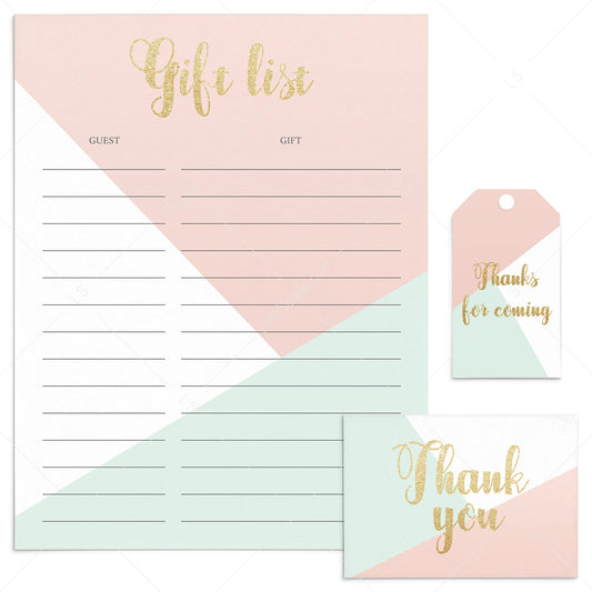 Pink and Gold Party Cards & Tags