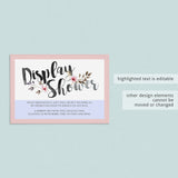 Display Shower Insert Card Pink Floral