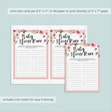 Printable watercolor flowers baby shower name race by LittleSizzle