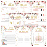 Floral unicorn babyshower games pack XL printable by LittleSizzle