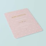 Baby Girl Shower Invite Template with Gold Hearts