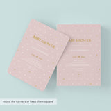 Baby Girl Shower Invite Template with Gold Hearts