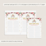 Instant download baby name race printable baby shower game by LittleSizzle