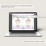 Editable unicorn baby girl party invite PDF templates download by LittleSizzle