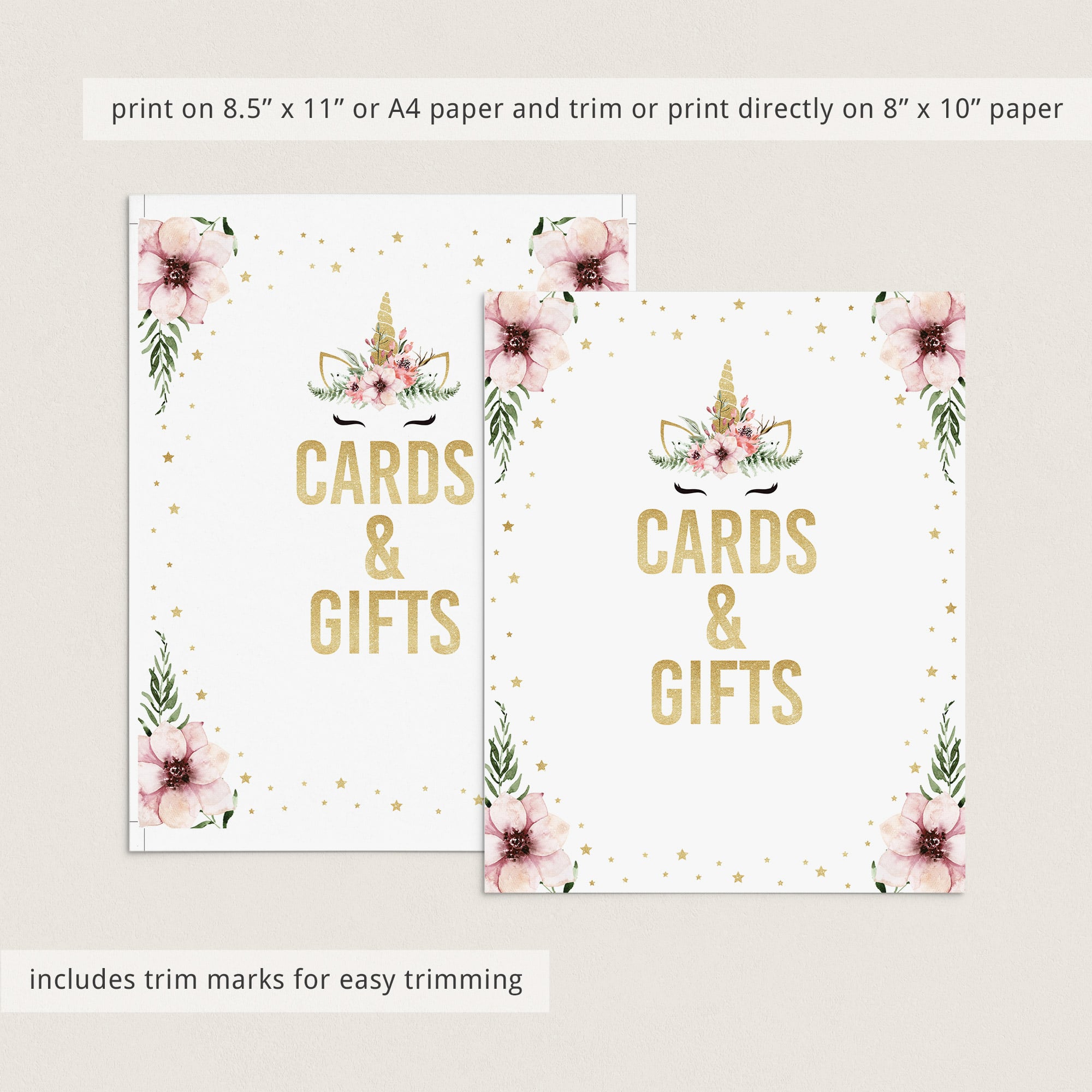 Gold party decorations printable gifts table sign by LittleSizzle
