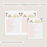 Unicorn Baby Shower Game Nursery Rhymes Printable