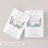 Girl baby fiesta evite template digital download by LittleSizzle