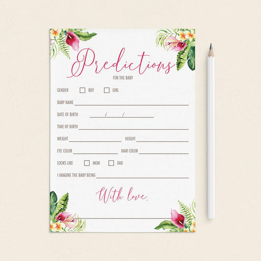 Gender reveal baby predictions game printable by LittleSizzle