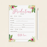 Gender reveal baby predictions game printable by LittleSizzle