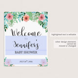 Floral Baby Shower Welcome Sign Template