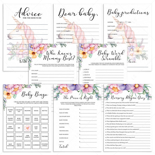 Pink purple baby shower games printable by LittleSizzle