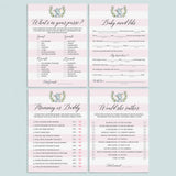 Little elephant girl baby shower games set printable by LittleSizzle