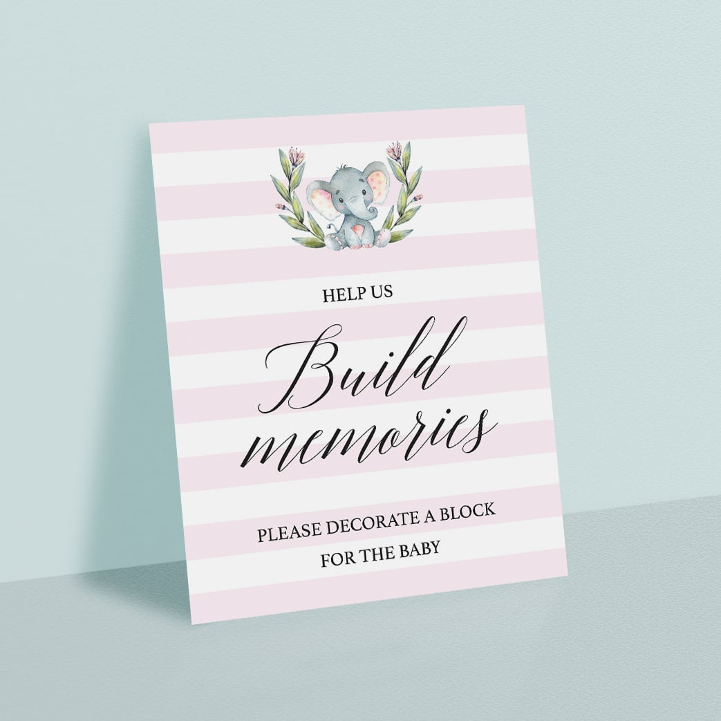 Decorate a block baby shower activity printable sign by LittleSizzle