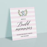 Decorate a block baby shower activity printable sign by LittleSizzle