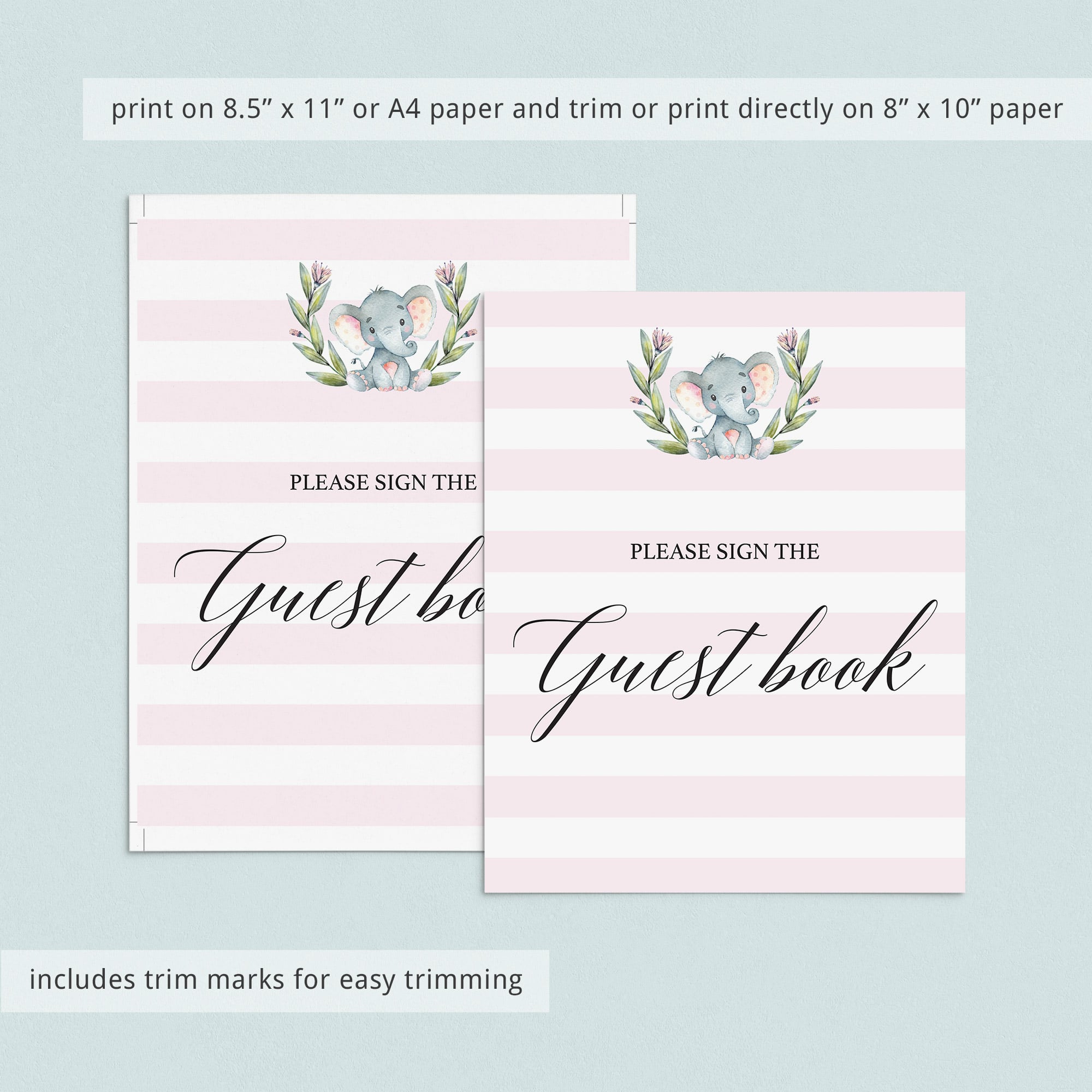 White and pink baby shower decorations printables by LittleSizzle