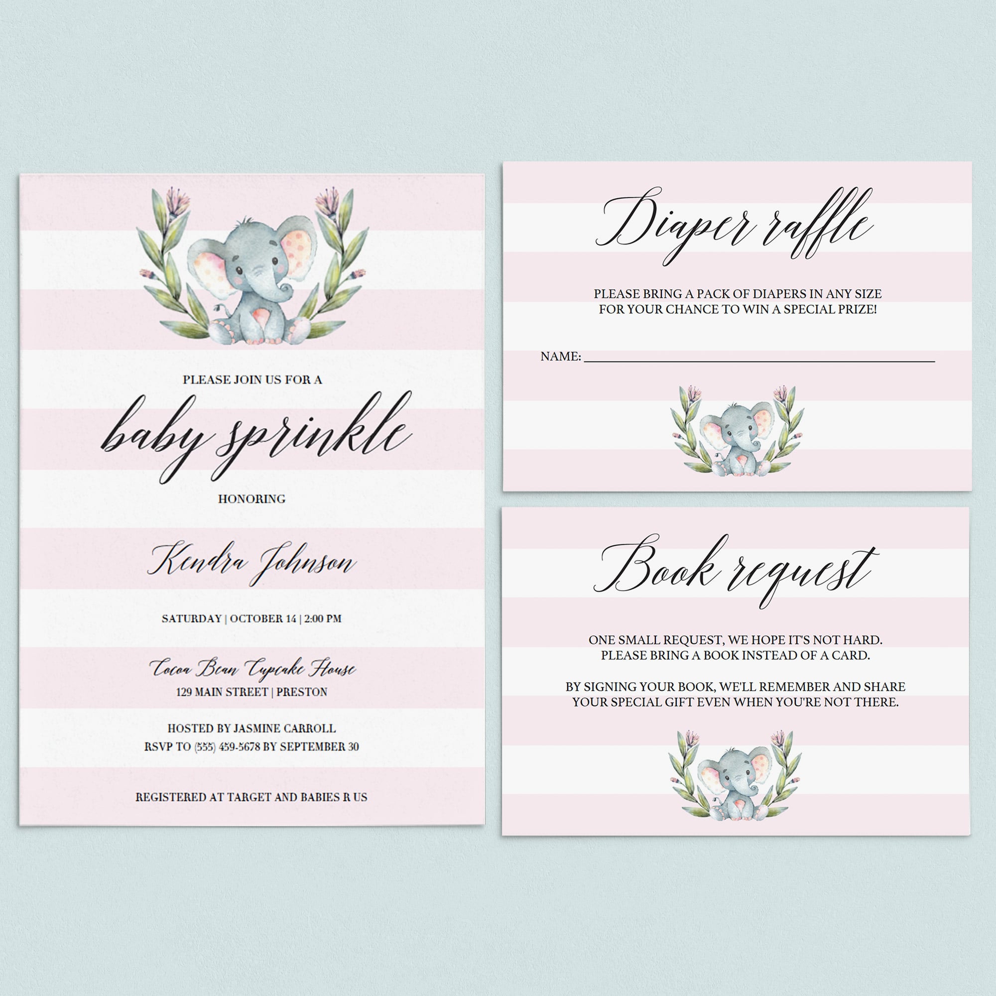 Pink and white baby sprinkle invitation templates by LittleSizzle