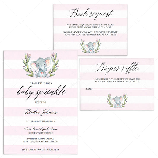Pink and white baby sprinkle invitation templates by LittleSizzle
