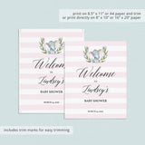 Printable Pink Elephant Baby Shower Decor Package