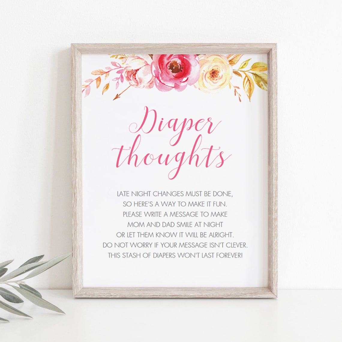 Pink and yellow floral baby shower game by LittleSizzle