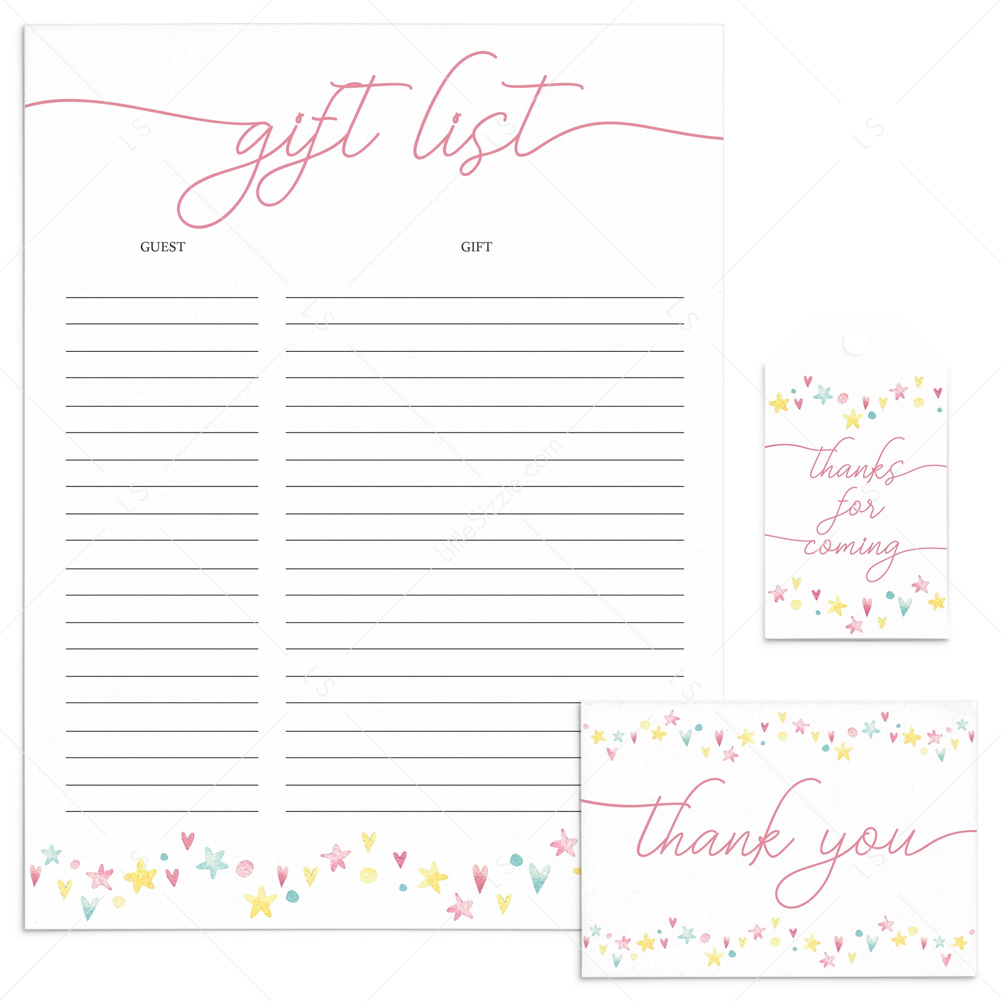 Sweet Pink Party Supplies for Girl Party Printables by LittleSizzle