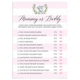 Elephant baby shower guess who mommy or daddy game printable by LittleSizzle
