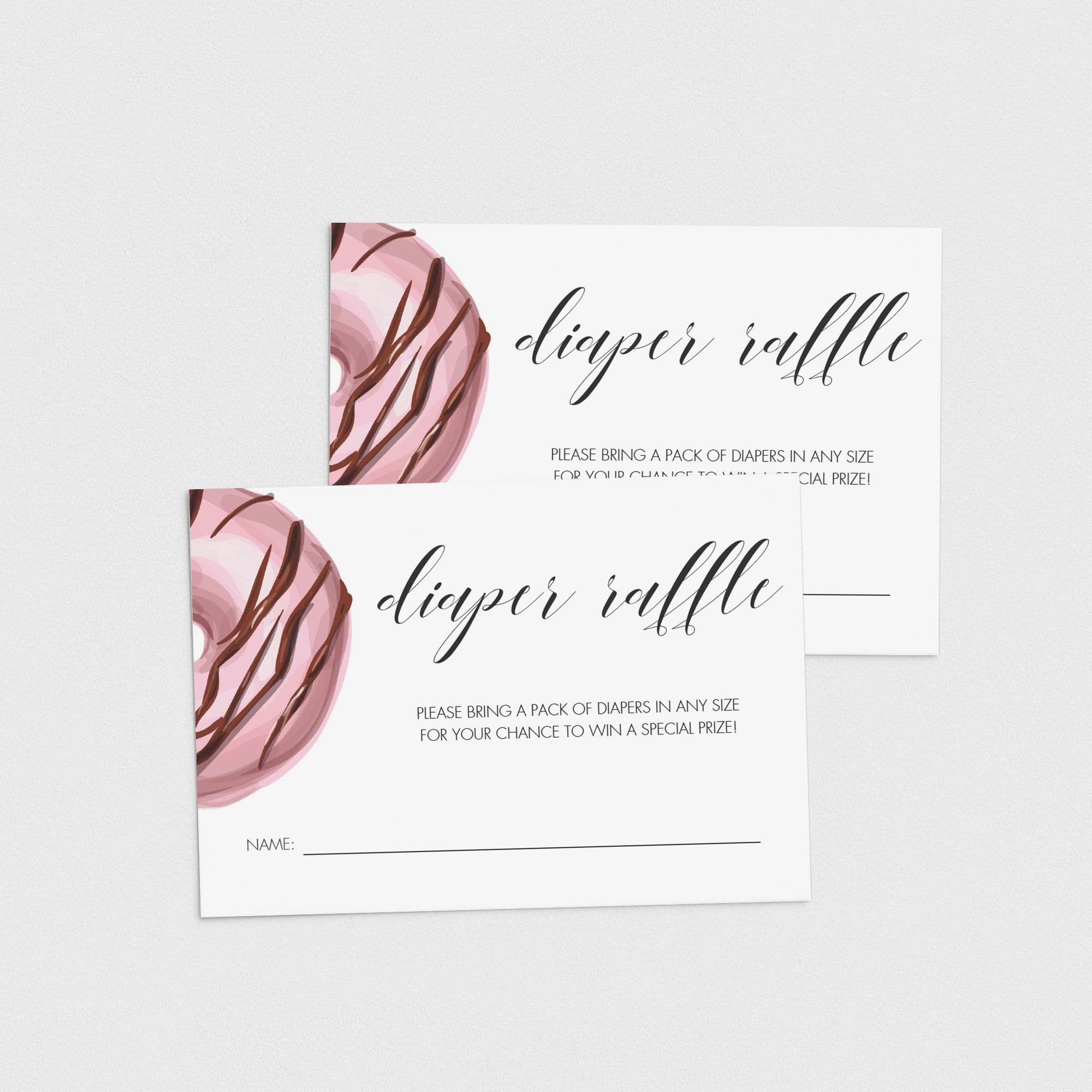 Editable diaper raffle tickets for donut baby party girl shower by LittleSizzle