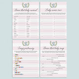 Pink and white baby shower game package printables by LittleSizzle