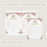 Unicorn Twins Baby Shower Baby Wishes Cards Printable