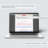Make an alphabet page for baby girl shower printable by LittleSizzle