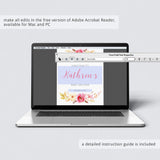 Pink Floral Baby Shower Welcome Poster Template