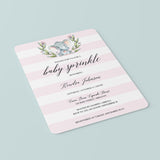 Elephant Baby Sprinkle Invitation Template for Girl