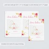 Pink floral baby shower wishes for babies by LittleSizzle